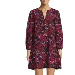 Timw And Tru Drop Waist Floral Pink and Purple Women's Dress Large